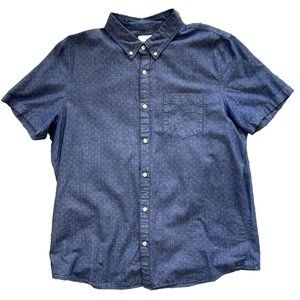 American Eagle Shirt Mens XL Blue Button Up Short Sleeve